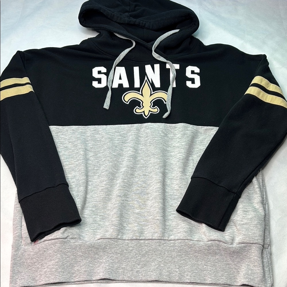 Saints Black and Gray Hooded Sweater